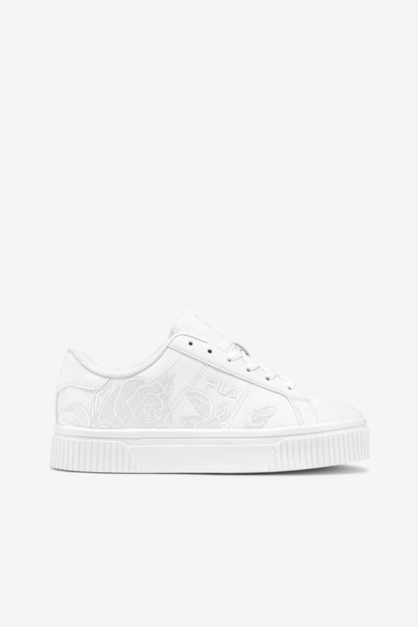 Tênis Fila Mulher Branco/Branco/Branco - Fila Panache White Floral Embroidered Outlet Portugal,EPDZ-